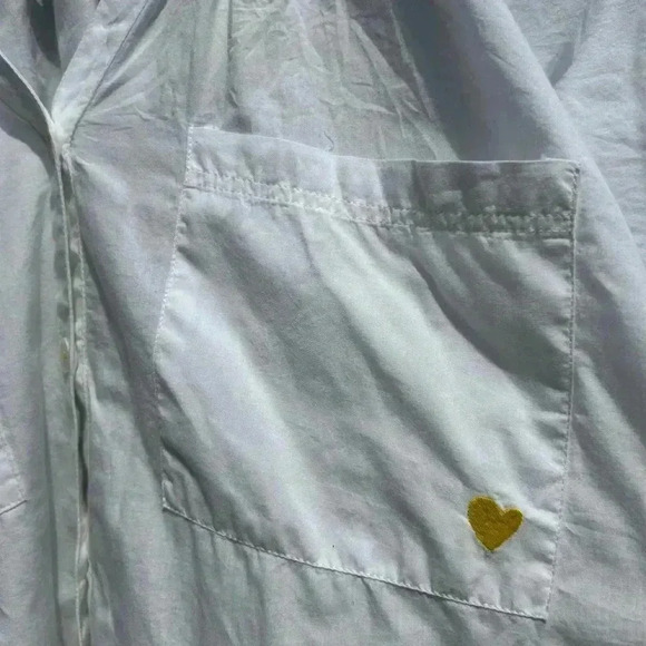 Kerri Rosenthal - Elise Blouse in White XS yellow embroidered heart - Picture 7 of 8